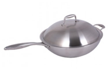 Сковорода WOK INDOKOR нержавеющая сталь 36см, крышка, ручка нержавеющая сталь WIND36BL